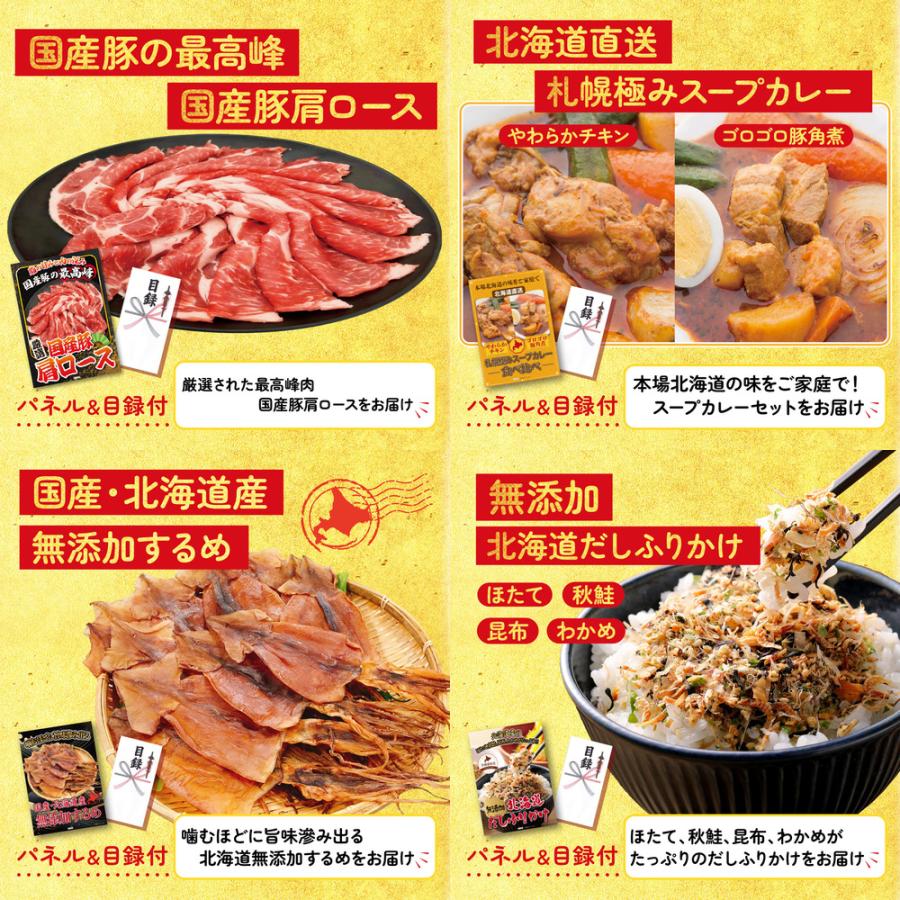 ゴルフコンペ 景品 セット 目録 パネル 9点セット 肉 日用品 フロッシュ 洗剤 豚肉 北海道 カレー ビンゴ大会 抽選会 結婚式 二次会 バスツアー 販促品_3