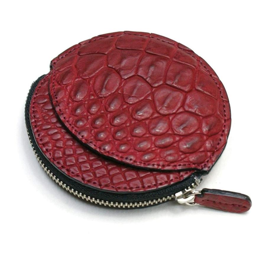 Crm1263 Red クロコダイルレザー丸型ファスナー小銭入れ コチニールレッド Idan Online Co Il