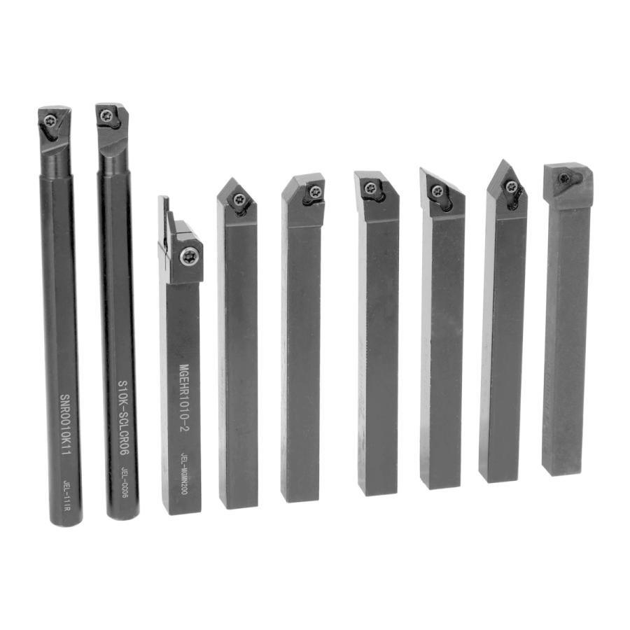 旋盤 バイト ホルダー 10mm 角 9本 チップ付 セット 新品 スロー 旋盤 バイト ホルダー 10mm 角 9本 チップ付 セット 新品 スロー