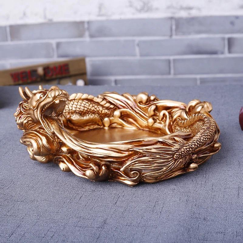かっこいい 龍 灰皿 レトロ 樹脂工芸品 高級感 インテリア 雑貨 置物 オフィス リビング 飾り おしゃれ