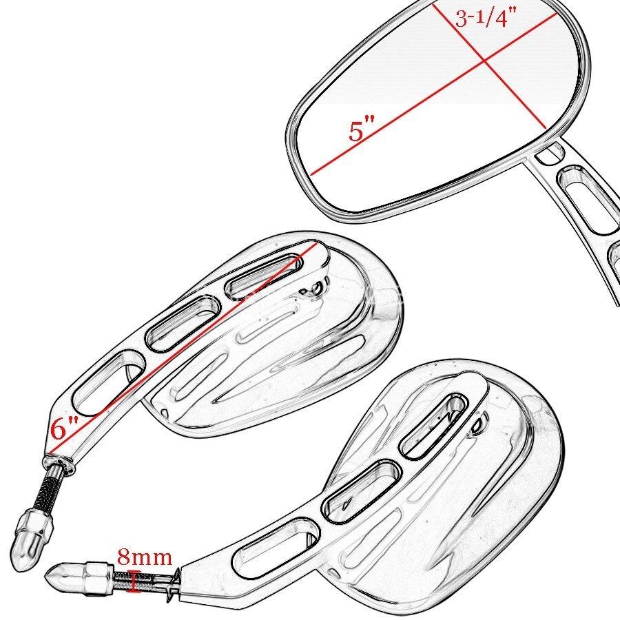 ハーレー 純正オプションタイプ バックミラー ブラック エッジカット