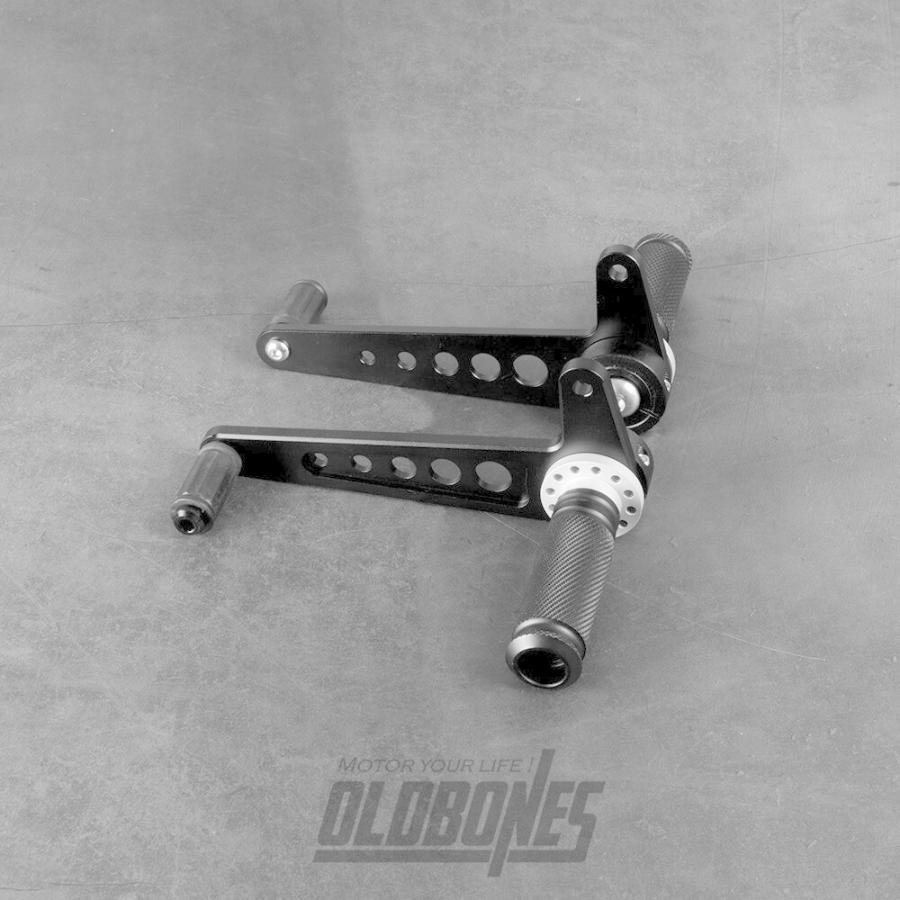 SR      ステップ　　ペダル バイク フットペグ ペダル フットレスト リア【シルバー】左右セット