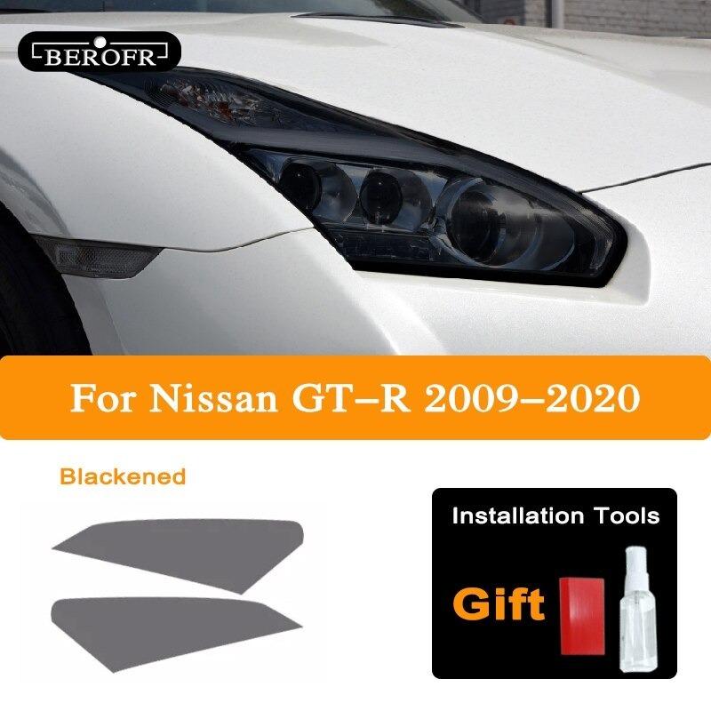 日産GTR ヘッドライト 保護フィルム ステッカー R35 Nismo 2009 - 2020 アクセサリー 2個 カラー選択｜keiichistore｜08