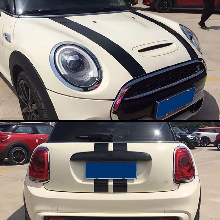 Mini Cooper クーパー ホワイト ストライプ BMW ミニクーパー ボンネット リア ストライプ ステッカー 白 R50 R53
