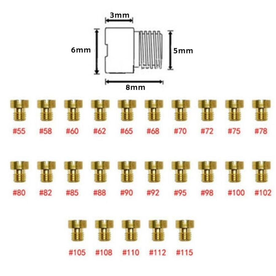 25個 5mm キャブ メイン ジェット インジェクター ノズル デロルト