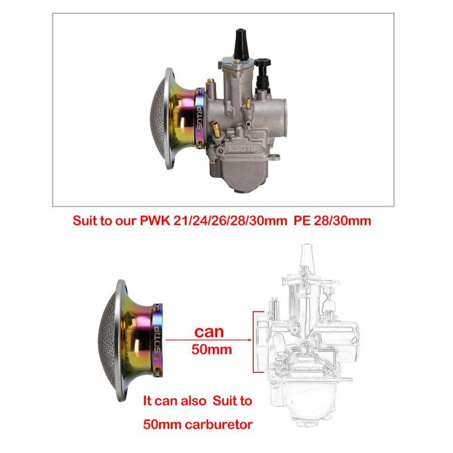 バイク CNCエアーファンネル PE28 30 PWK28 30他汎用 各色あり｜keiichistore｜11