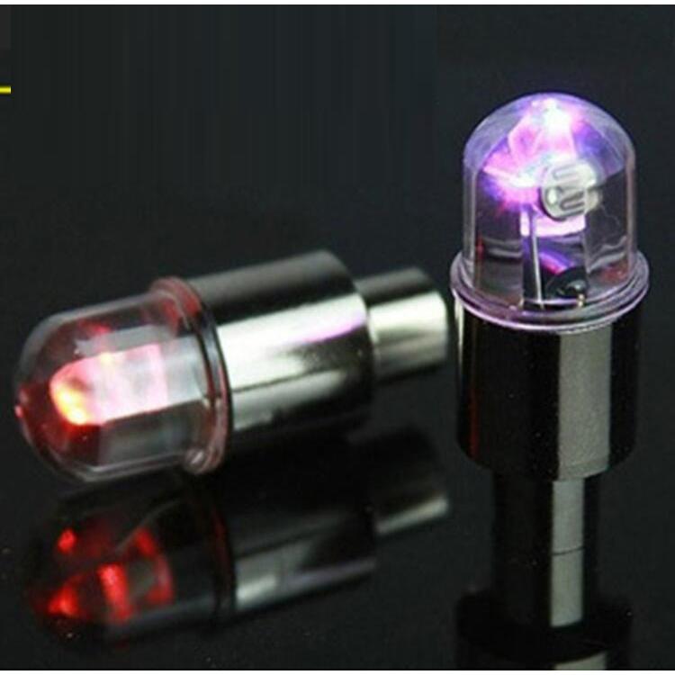 2 個ネオンライト色タイヤホイールバルブキャップライト LED ランプ