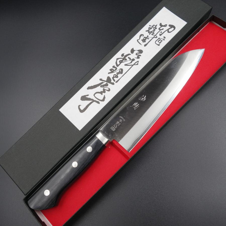仙助 包丁 三徳包丁 クロマックス鋼 165mm 黒合板柄 セミ