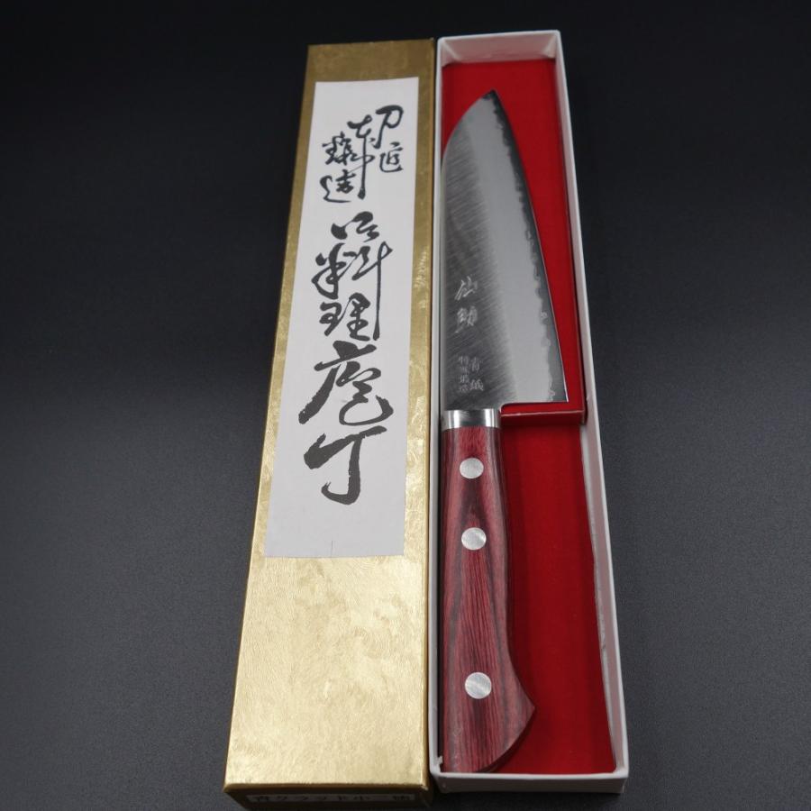 仙助 包丁 小三徳包丁 145mm 青クラッド ワイン柄 口金付 楽天市場】仙助 包丁 小三徳包丁 145mm 青クラッド ワイン柄