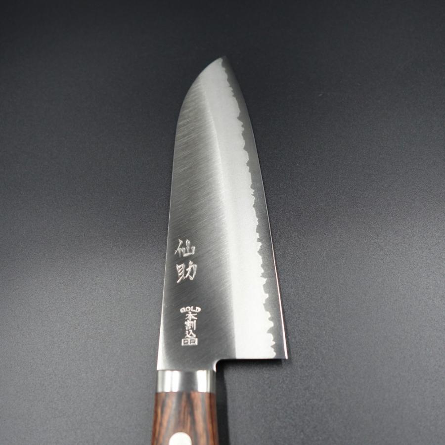仙助 包丁 三徳包丁 V金1号 VG1 165mm マホガニ合板柄 ステンレス