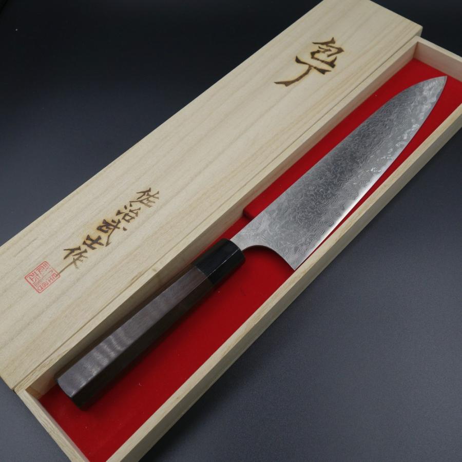 菜切　包丁　粉末ハイス鋼(SRS13) 紫檀白水牛八角柄 堺白鶴菜切包丁粉末ハイス鋼(SRS13) 紫檀白水牛八角柄