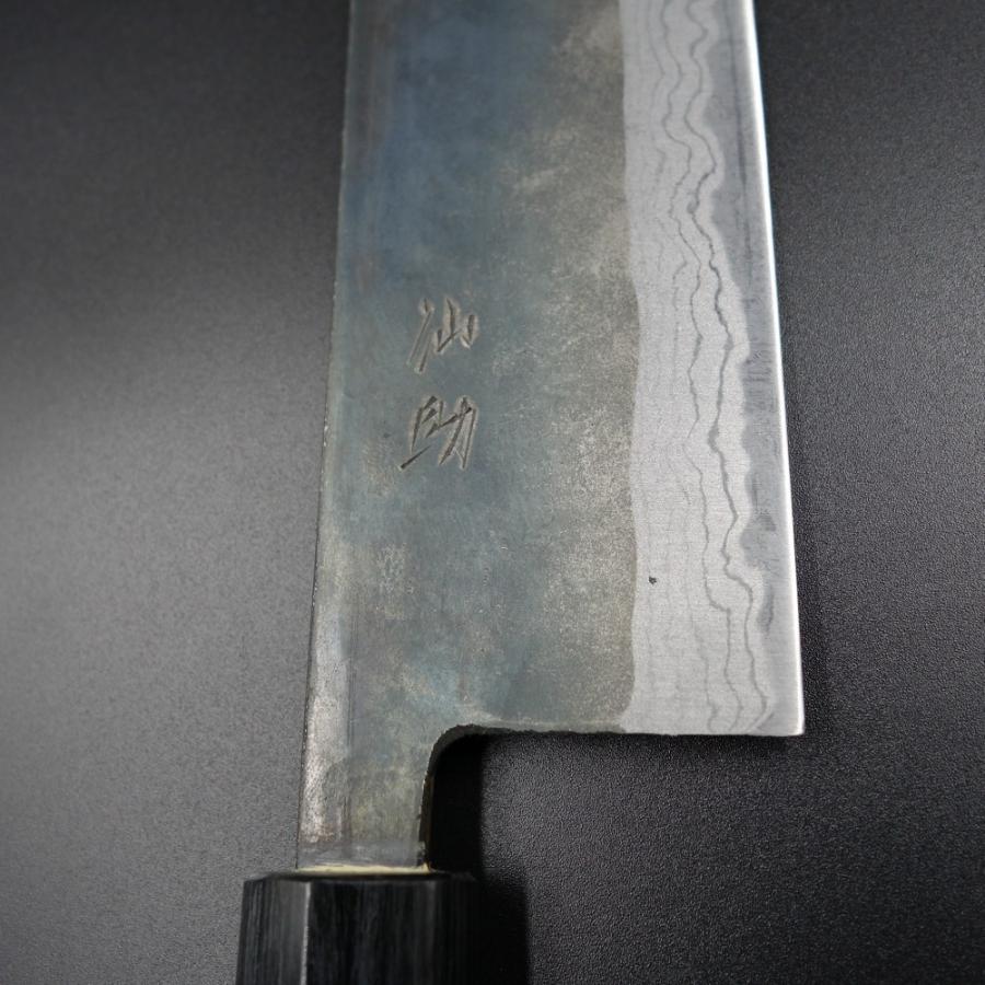 仙助 包丁 菜切包丁 165mm 安来鋼青紙２号 墨流し 紫檀シノギ柄 仙助 包丁 菜切包丁 165mm 安来鋼青紙2号 墨流し 紫檀シノギ柄