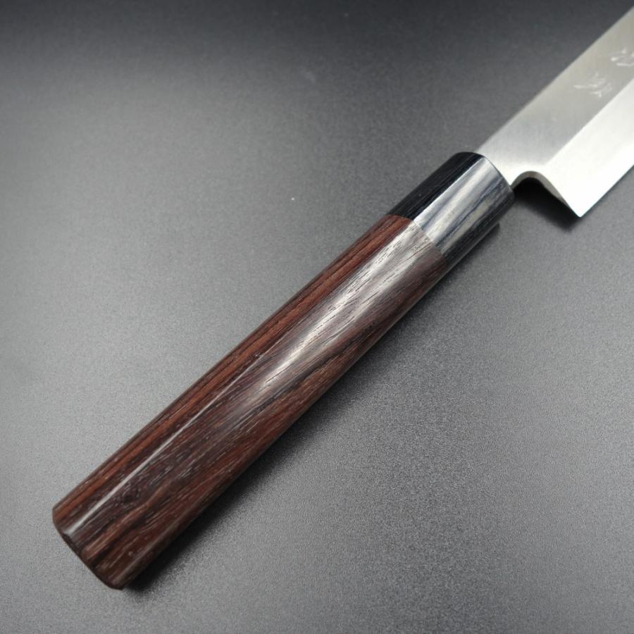 仙助 包丁 柳刃包丁 刺身包丁 240mm 銀三 ステンレス 紫檀シノギ柄