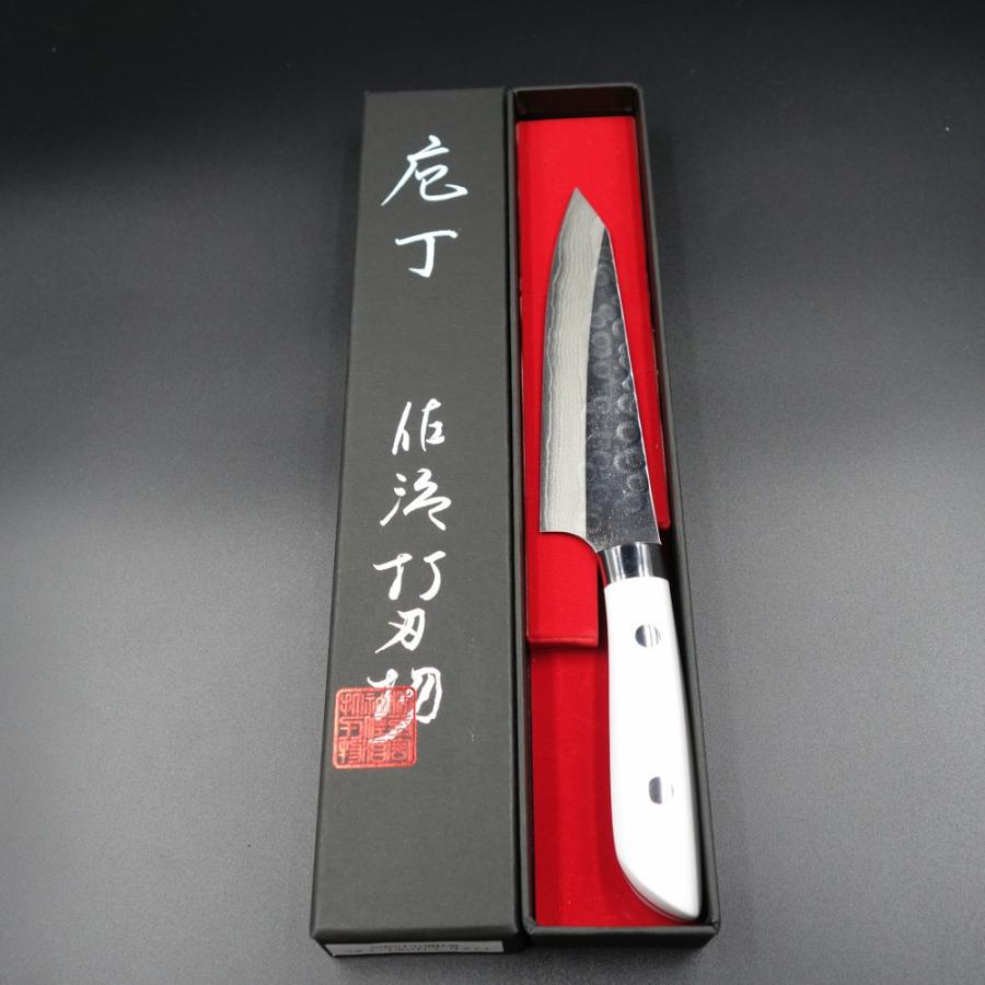 【新品未使用】ペティーナイフ【日本製和包丁】粉末ハイス鋼 SRS13鋼 佐治作 包丁 ペティナイフ 佐治打刃物 130mm 粉末ハイス鋼 SRS13 白