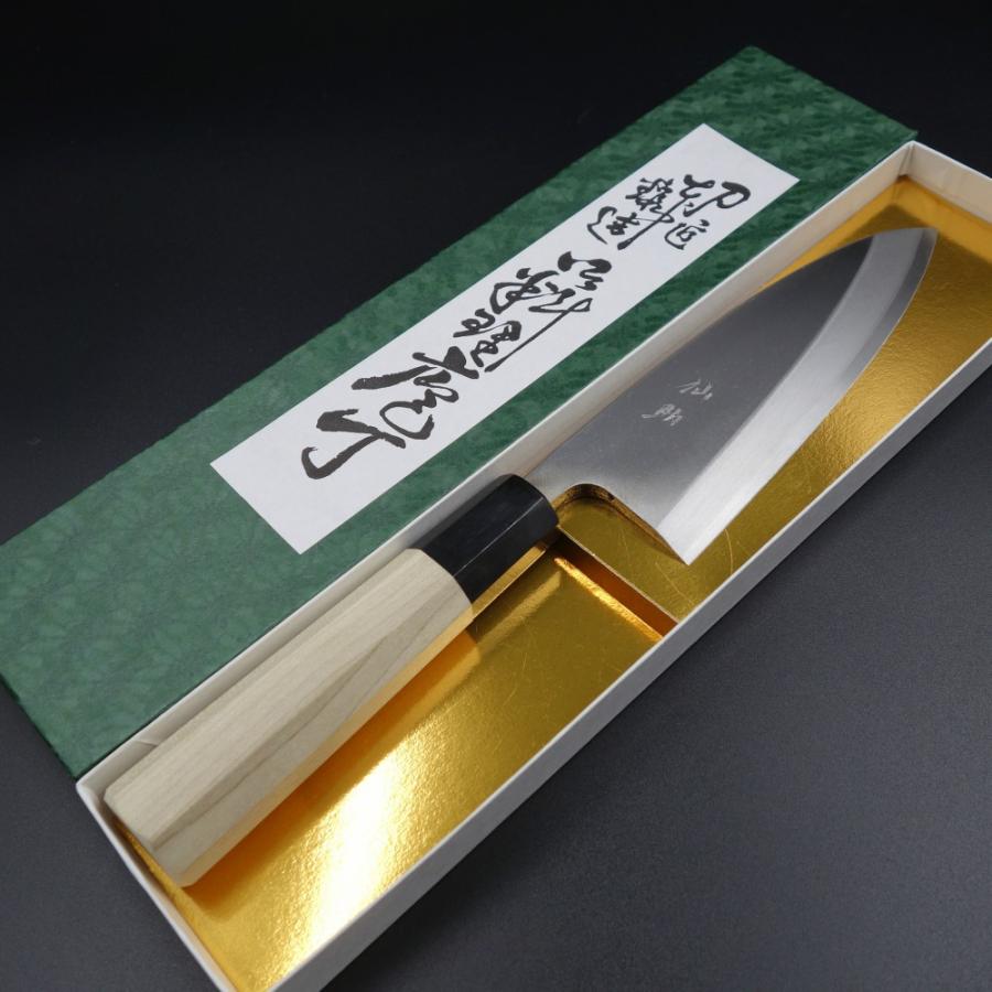 出刃 包丁 150mm モリブデンバナジュウム鋼 水牛八角朴柄