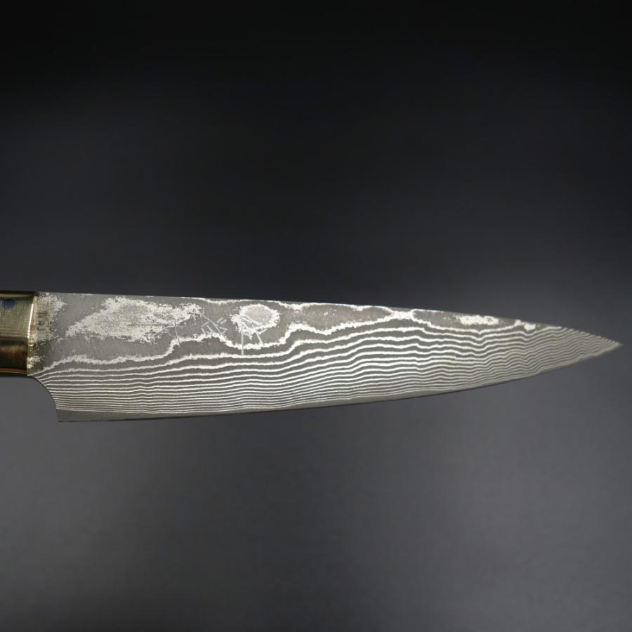 佐治作 VG10 ダマスカス鋼 ペティナイフ 135mm 黒仕上げ 寿檀八角柄