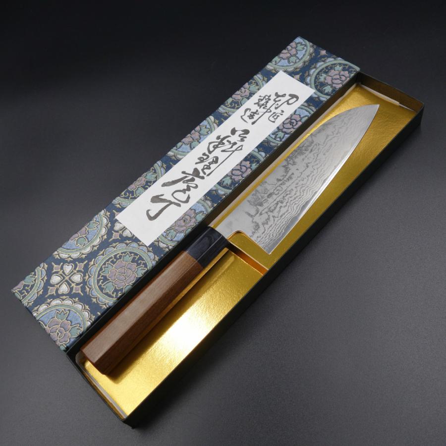 仙助 包丁 三徳包丁 VG10 ダマスカス 33層 ステンレス 165mm ケボニー