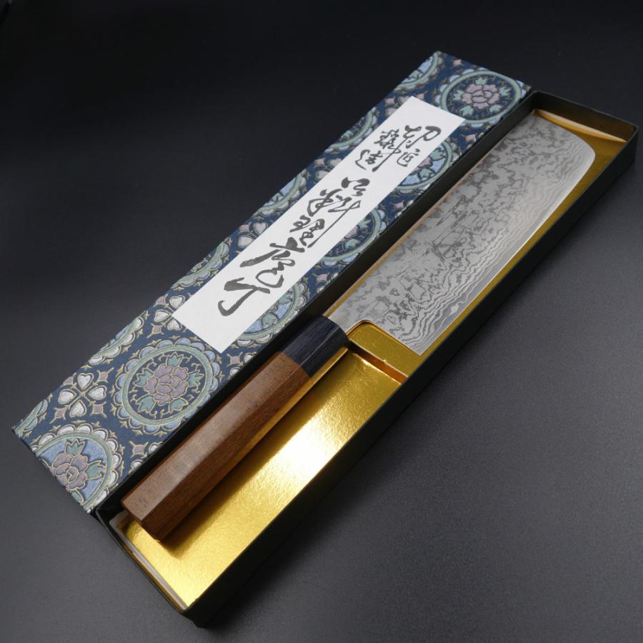 仙助 包丁 菜切包丁 VG10 ダマスカス 33層 ステンレス 165mm ケボニー