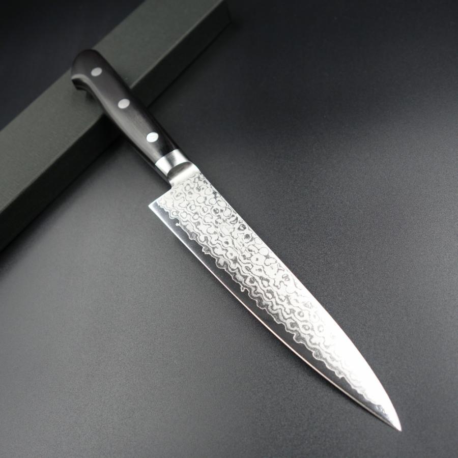 仙助 包丁 ペティナイフ VG10 ダマスカス 33層 140mm 黒合板柄