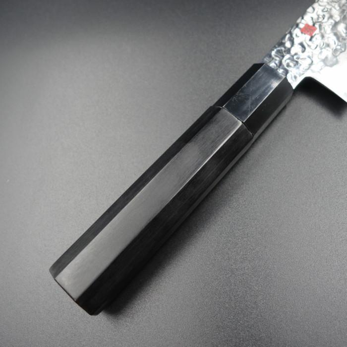 霞 KURO 三徳包丁 170mm モリブデンバナジウム鋼 黒八角積層強化木