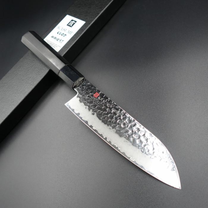 霞 KURO 三徳包丁 170mm モリブデンバナジウム鋼 黒八角積層強化木