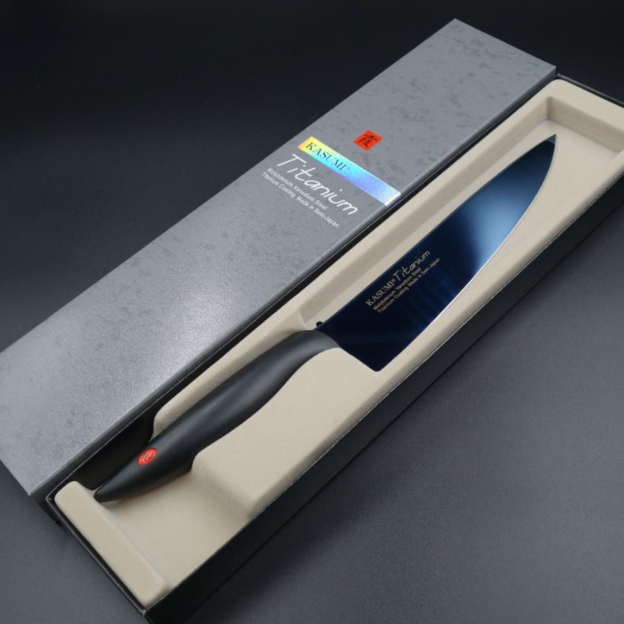 KASUMI Titanium 包丁セット ダイヤモンドシャープナー付き 霞 包丁セット 剣型包丁 20cm ダイヤモンドシャープナー セット