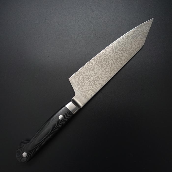 堺孝行 三徳 包丁 コアレス ダマスカス 剣型 切付 160mm 堺孝行 三徳 包丁 コアレス ダマスカス 剣型 切付 160mm