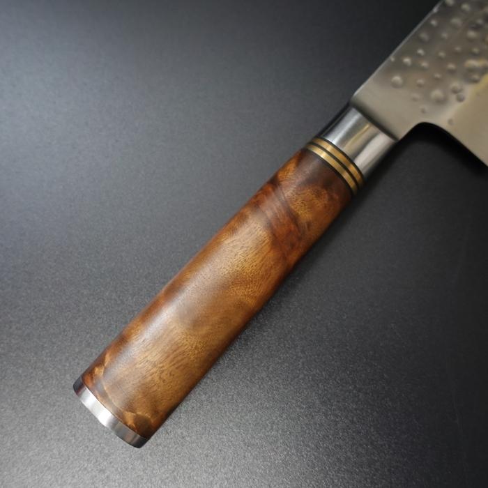 佐治作 包丁 菜切包丁 R2粉末ハイス 165mm 花梨柄 鎚目打 越前 佐治作 包丁 菜切包丁 R2粉末ハイス 165mm 花梨柄 鎚目打 越前