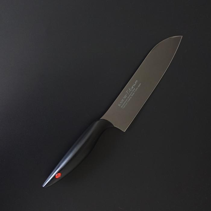 霞 包丁セット 三徳包丁 チタンコーティンググレー 18cm