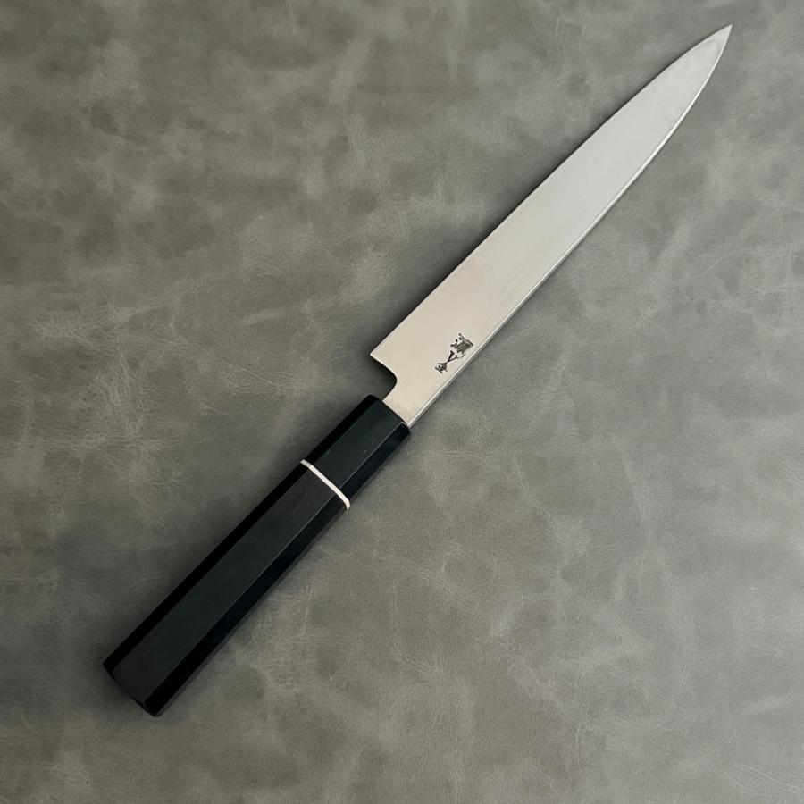 誠貴作 柳刃包丁 閃光 VG10 ダマスカス 210mm 水牛八角 黒檀柄 刺身