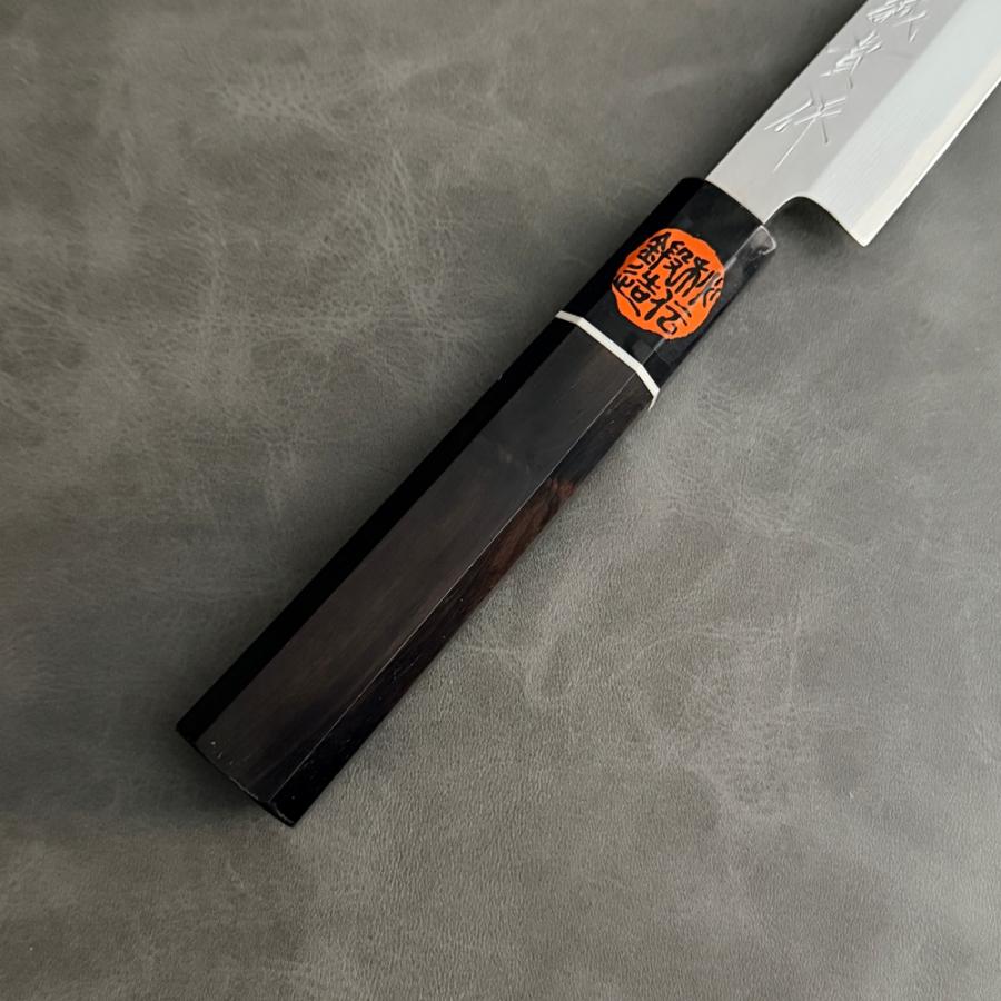 誠貴作 柳刃包丁 閃光 VG10 ダマスカス 210mm 水牛八角 黒檀柄 刺身