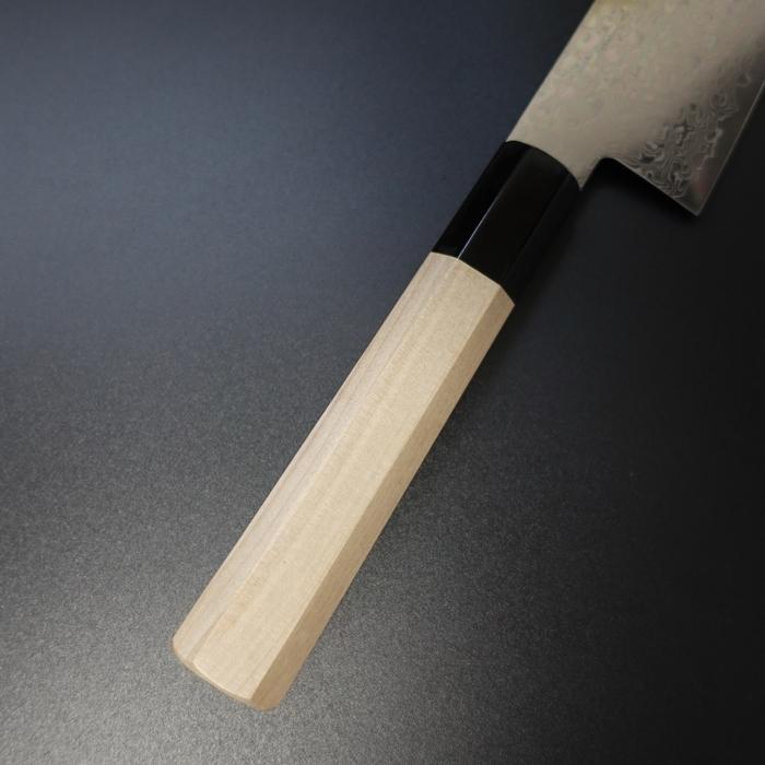 三寿ゞ作 包丁 牛刀 ダマスカス 10A鋼 和牛刀 240mm 水牛 八角柄 三木刃物の画像