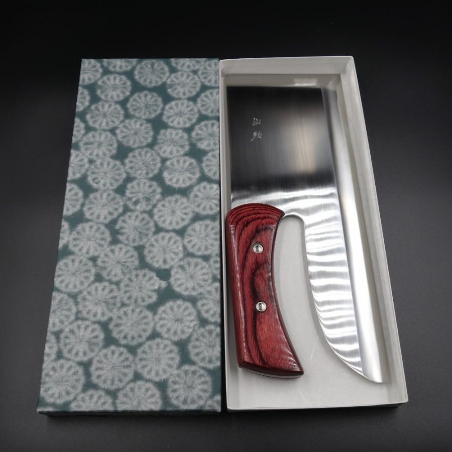 仙助 麺切り包丁 蕎麦包丁 安来鋼青紙スーパークラッド 330mm ワイン