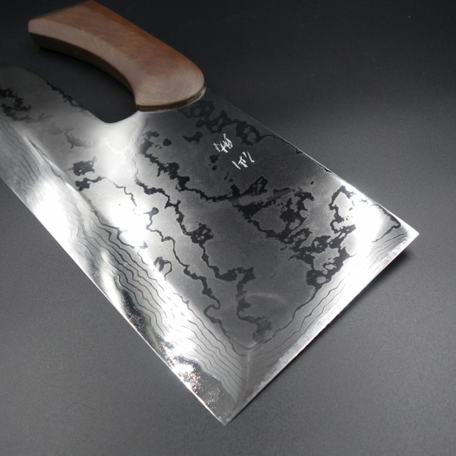 仙助 麺切り包丁 蕎麦包丁 ダマスカス 鏡面仕上げ 安来鋼青紙二