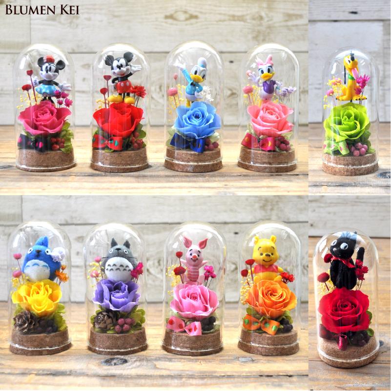 【プリザーブドフラワー ギフト】かわいいキャラクターカプセル入りアレンジ 誕生日・記念日に（Yahoo!・ブルーメンケイ）