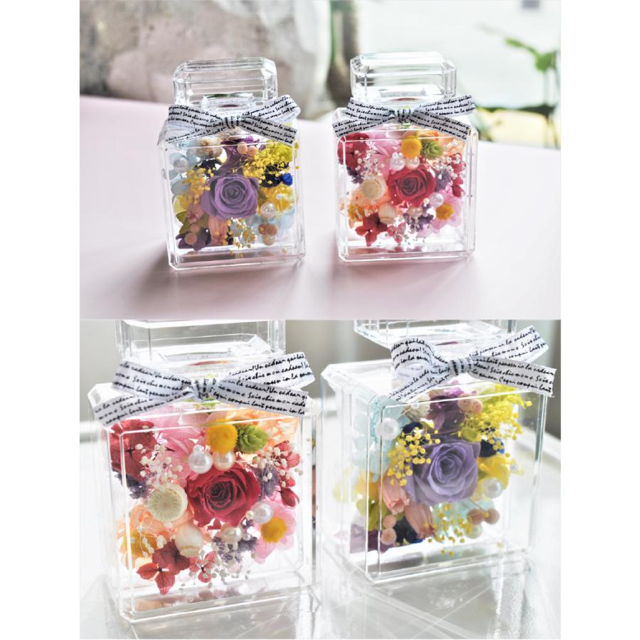 香水瓶】プリザーブドフラワー アレンジメント 香水ボトル風ギフト