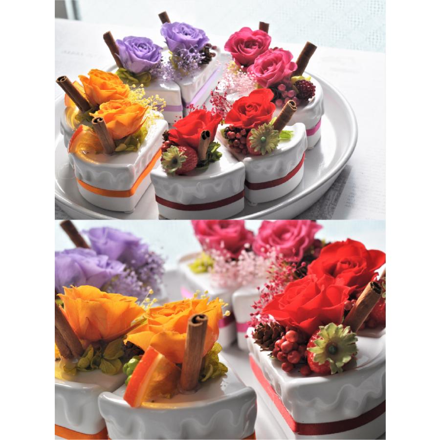 プリザーブドフラワー ギフト ショートケーキ風アレンジ 誕生日 記念日