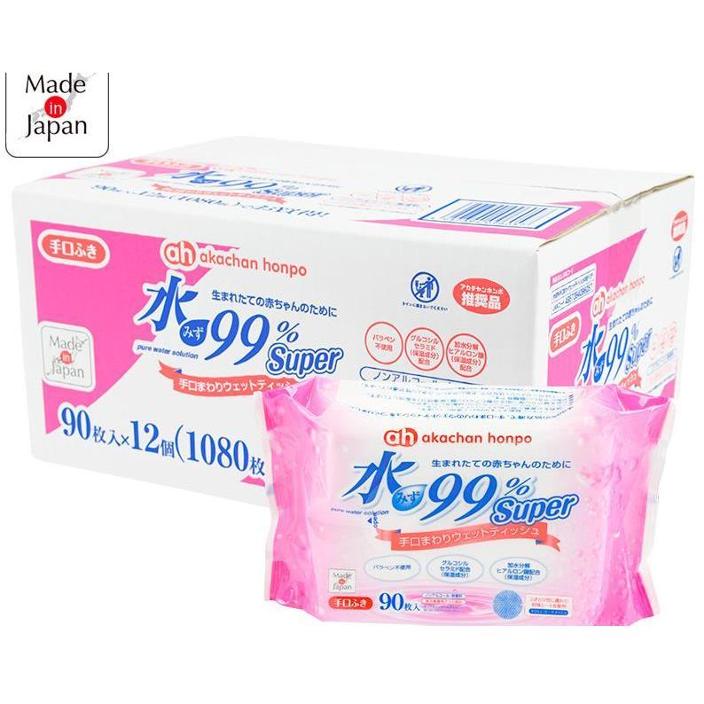 公式 赤ちゃん本舗アカチャンホンポ水99 Super 新生児からの赤ちゃん 手口まわりウェットティッシュ90枚 12個 1080枚 Aynaelda Com