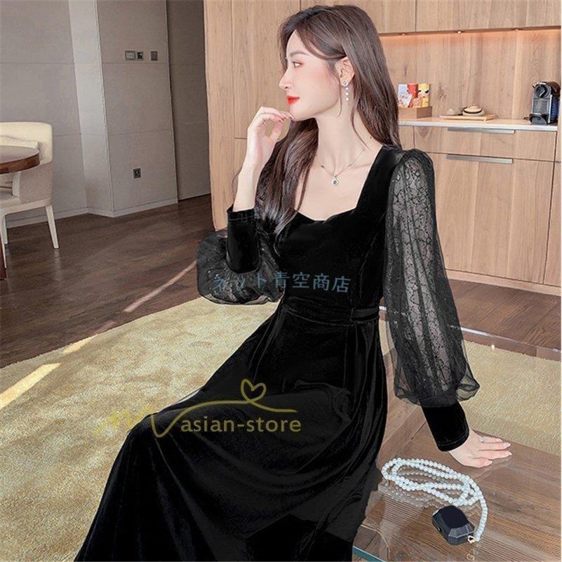 お気に入り 50代 40代 きれいめ おしゃれ 黒ワンピ レディース ワンピース 無地ワンピース 上品 カジュアル 通勤通学 代30代 着痩せ 体型カバー 長袖 着痩せ ロング丈 ワンピース Www Cognitiva La