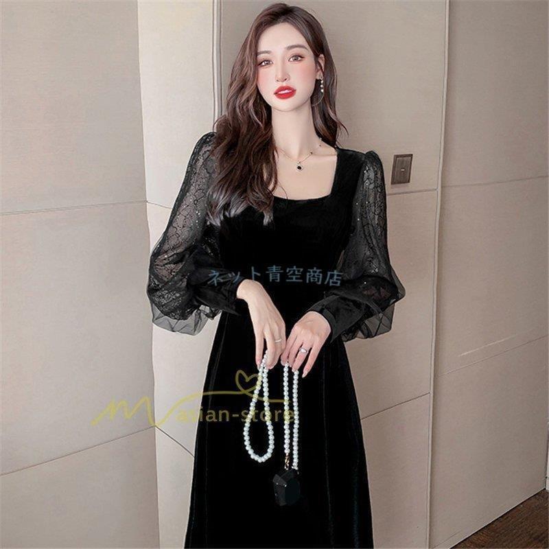 お気に入り 50代 40代 きれいめ おしゃれ 黒ワンピ レディース ワンピース 無地ワンピース 上品 カジュアル 通勤通学 代30代 着痩せ 体型カバー 長袖 着痩せ ロング丈 ワンピース Www Cognitiva La