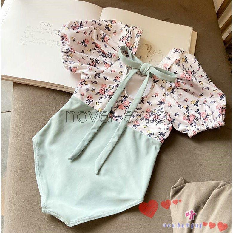 水着 子供 キッズ 女の子 ワンピース水着 ベビー オールインワン 連体水着 可愛い 花柄 海 温泉 ビーチ 韓国風 水遊び ジュニア 女児水泳服 超新作