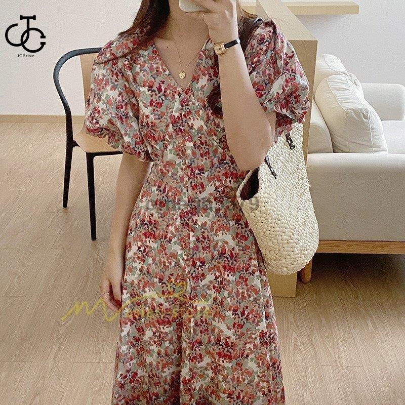 卸し売り購入 オシャレ ロング丈ワンピ 花柄 半袖 夏 キレイめ ワンピース レディース ワンピース Vネックワンピース 上品 リゾート お出かけ 代30代40代 通学 通勤 着痩せ ワンピース Www We Job Com