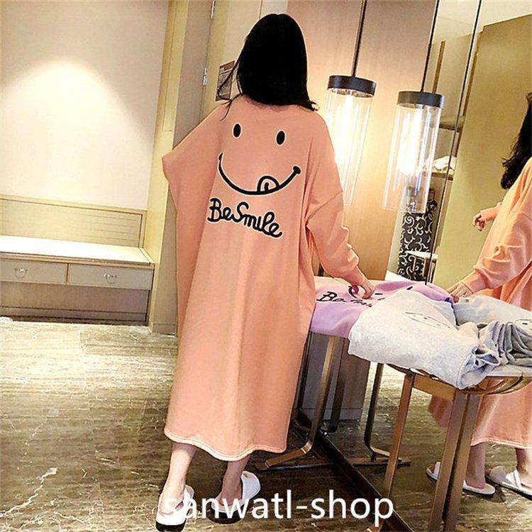 ルームウェアレディースもこもこかわいいワンピースパジャマ秋冬ニコちゃんカジュアル寝巻き部屋着ホームウェアもこもこフリース大きいサイズ|keikun8989|11