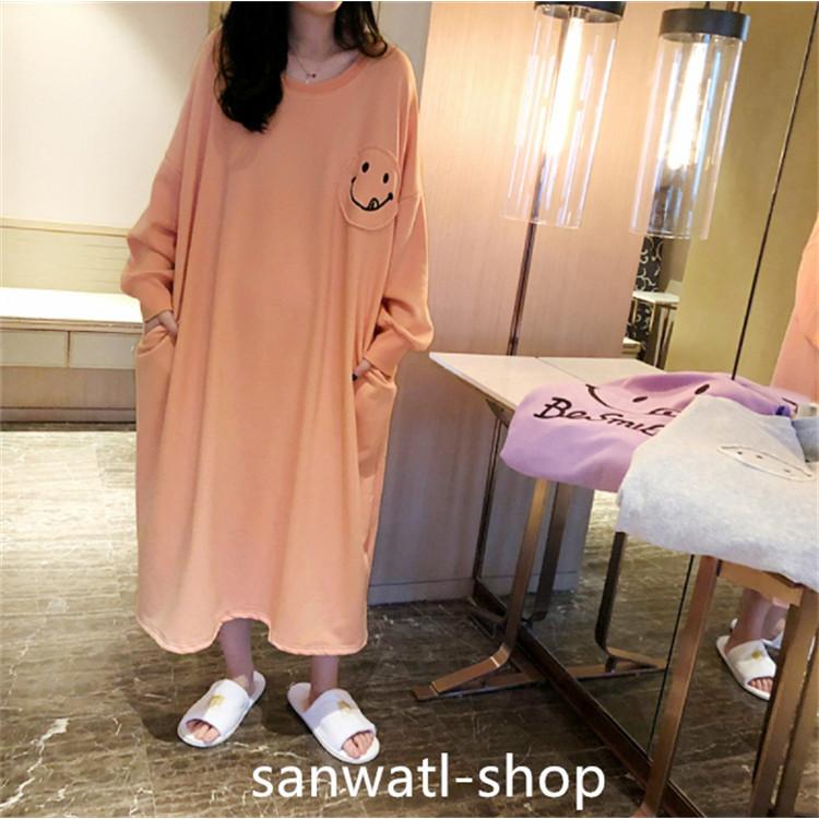 ルームウェアレディースもこもこかわいいワンピースパジャマ秋冬ニコちゃんカジュアル寝巻き部屋着ホームウェアもこもこフリース大きいサイズ|keikun8989|14