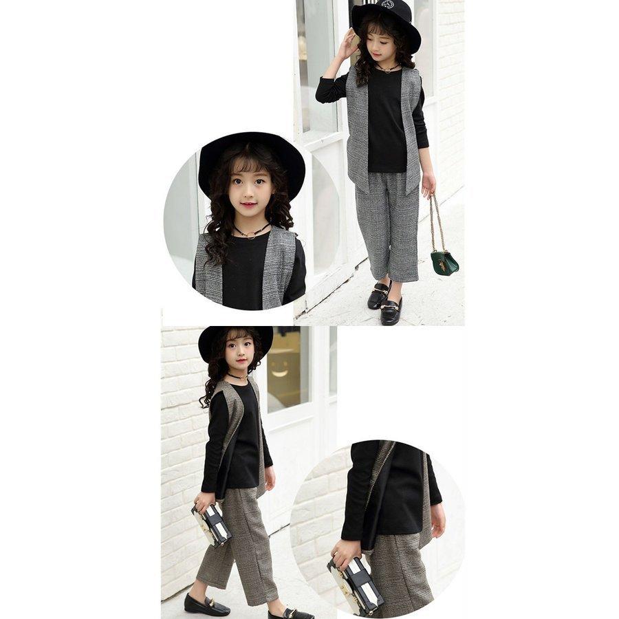 有名人芸能人 トップス 子供服 セットアップ 入学式 キッズ 女の子 110 160cm 長袖 子供服 セットアップ 入学式 キッズ 韓国子ども服 フォーマルスール 3点セット ベスト ブラウス ズボン 春秋 女の子 可愛い 長袖 入学式 面接 110 160cm