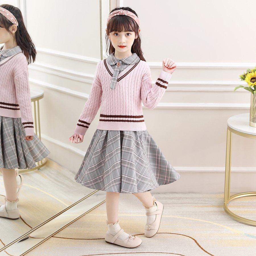 フォーマル ワンピース 入学式 スーツ 女の子 長袖 子供服 スーツ セーター キッズ ワンピース チェック柄 七五三 発表会 ピアノ 入学式 卒業式 Bnnkv5ssu7 ベビー キッズ マタニティ Tizianapepe It