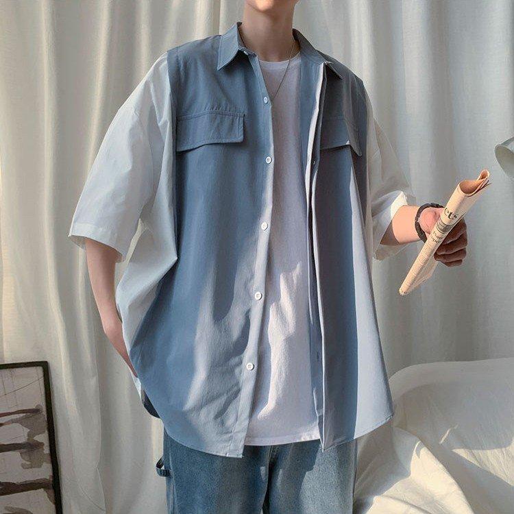 カジュアルシャツ 夏服 メンズ 七分袖シャツ 開襟シャツ メンズシャツ 夏 トップス おしゃれ メンズファッション Glk9wmlkg4 Cosbrapim Com Br