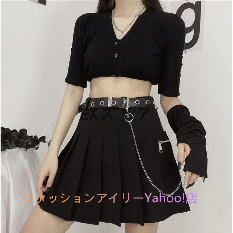 年ベルトチェーンミニスカート韓国 春服 レディース ファッション 原宿ストリート系 病みかわ オルチャン 韓流可愛い Keia45 Exストア 通販 Yahoo ショッピング