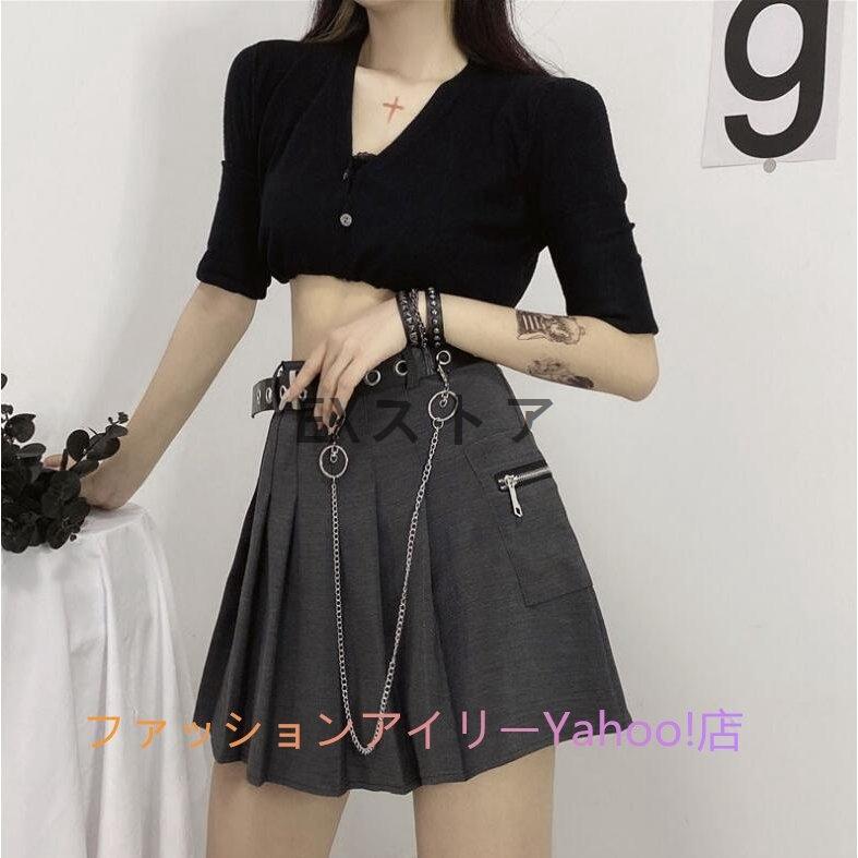 年ベルトチェーンミニスカート韓国 春服 レディース ファッション 原宿ストリート系 病みかわ オルチャン 韓流可愛い Keia45 Exストア 通販 Yahoo ショッピング