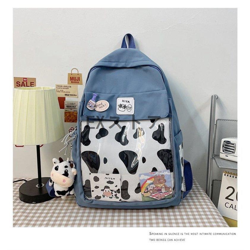 大容量 リュック リュックサック 大きめ おしゃれ デイパック 痛リュック 痛バッグ可愛い 透明ポケット通学 通勤 缶バッチ プレゼント Keieb Exストア 通販 Yahoo ショッピング